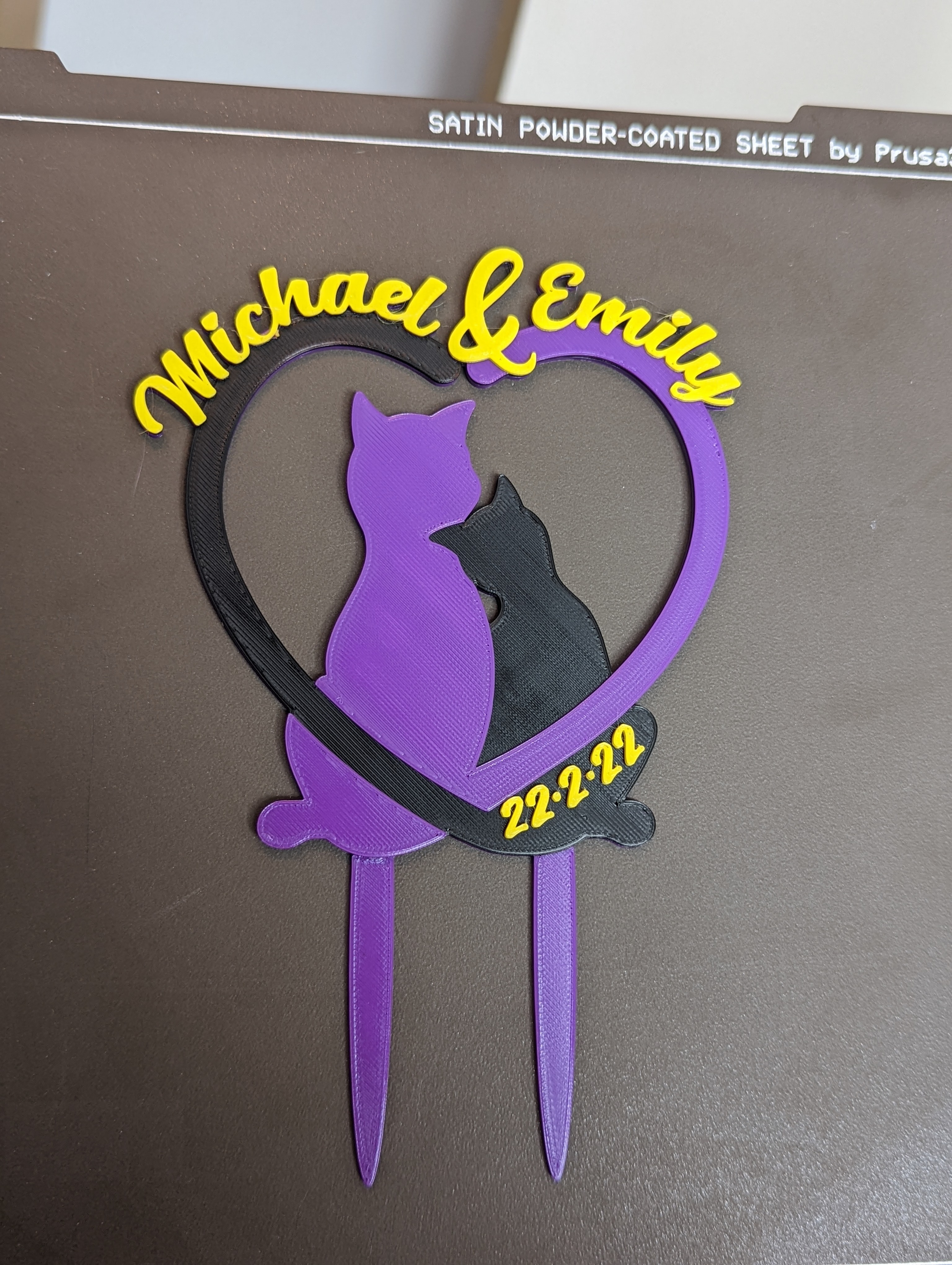 Two Cat's Heart (Cake Topper)