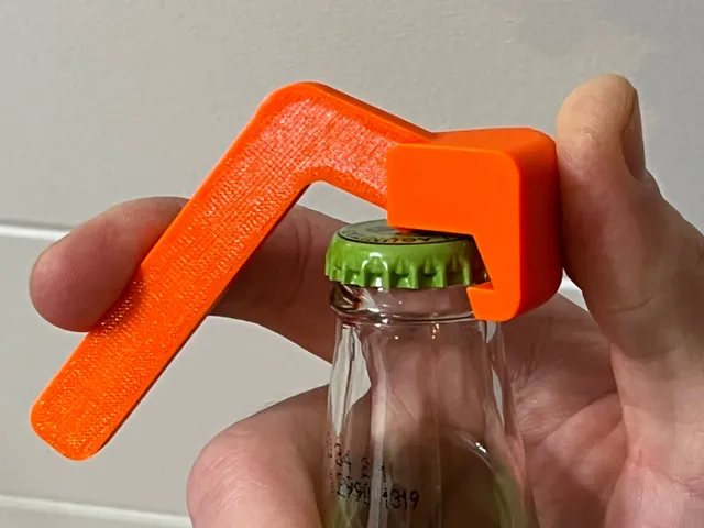 One handed bottle cap opener