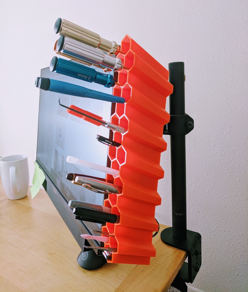 Monitor Honeycomb Pen Holder