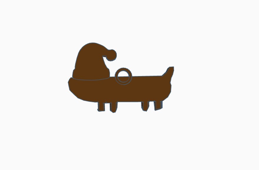 Bluey Long Dog With Santa Hat