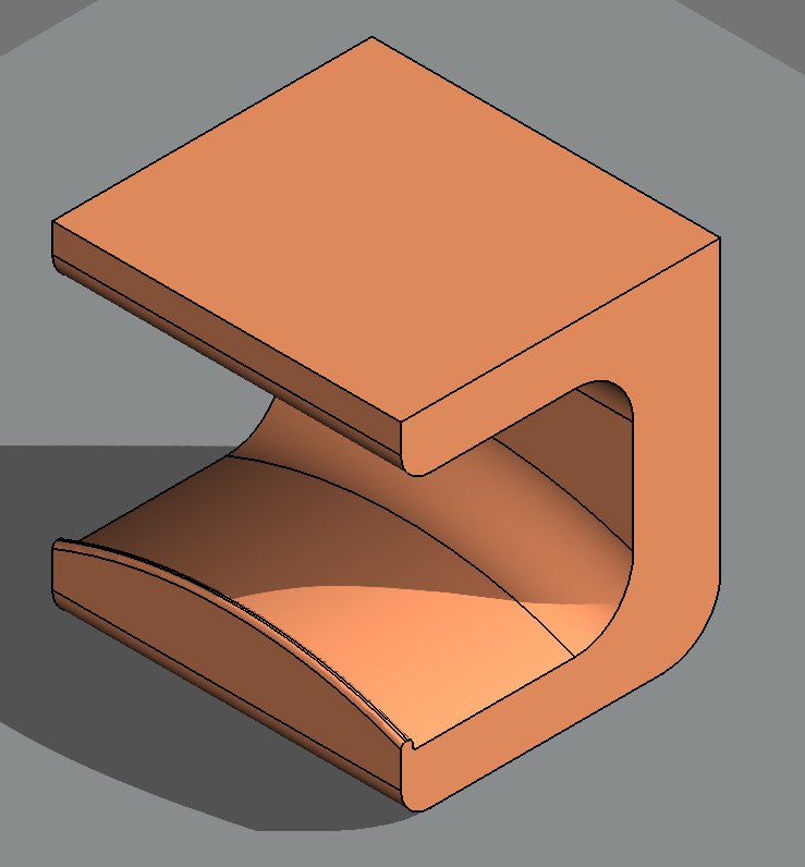 Miniatura 2 do modelo 3D Headphone hook - under table/shelf