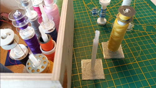 A sorting system for yarn spools fitting for an ikea chest of drawers