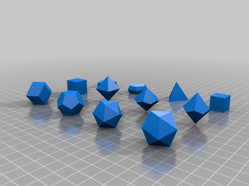All basic dice shapes