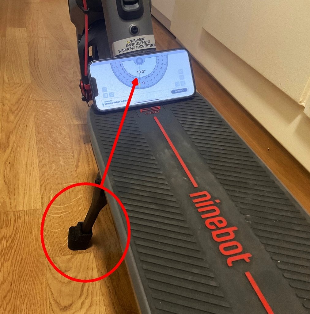 Rubber Kickstand-shoe and elevator for Escooter Segway Ninebot F3 / F3Pro / MaxG3