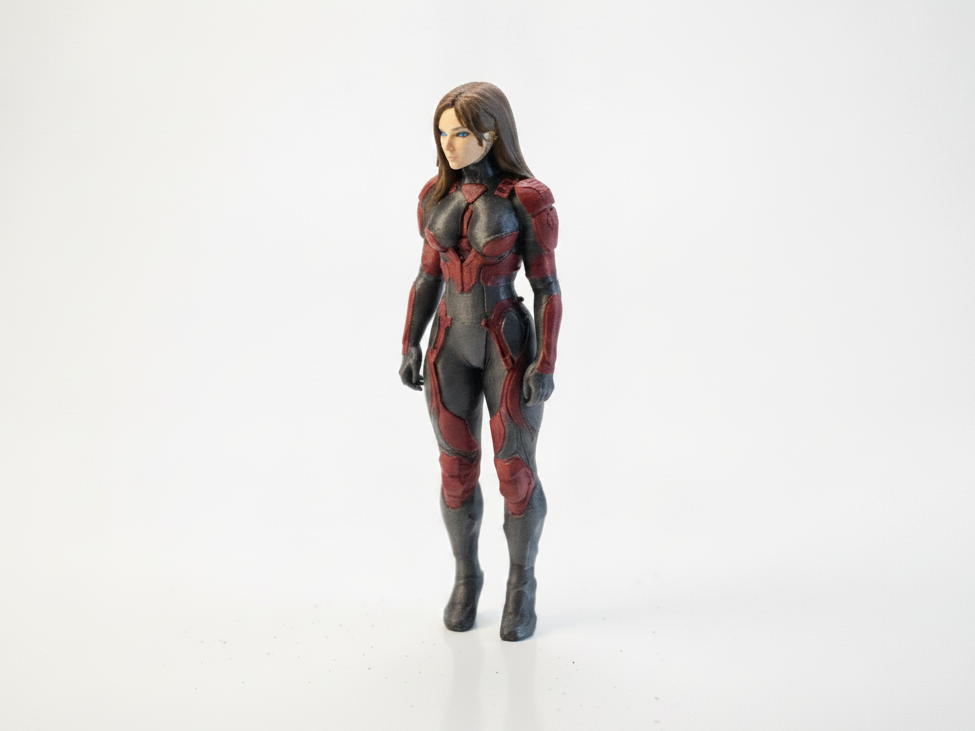 Bot Lady Cyborg Female Figurine 3D Printable