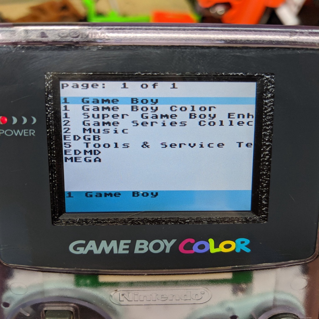 Gameboy Color Bezel for backlit lcds