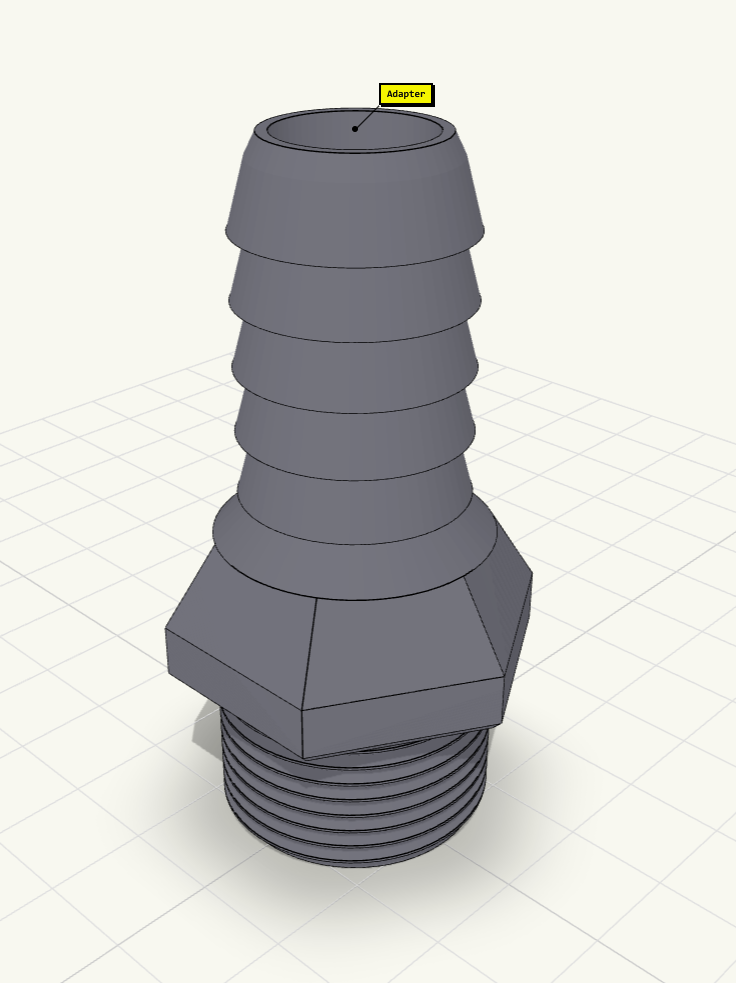 3/4 BSP male to 3/4 barbed hose adapter