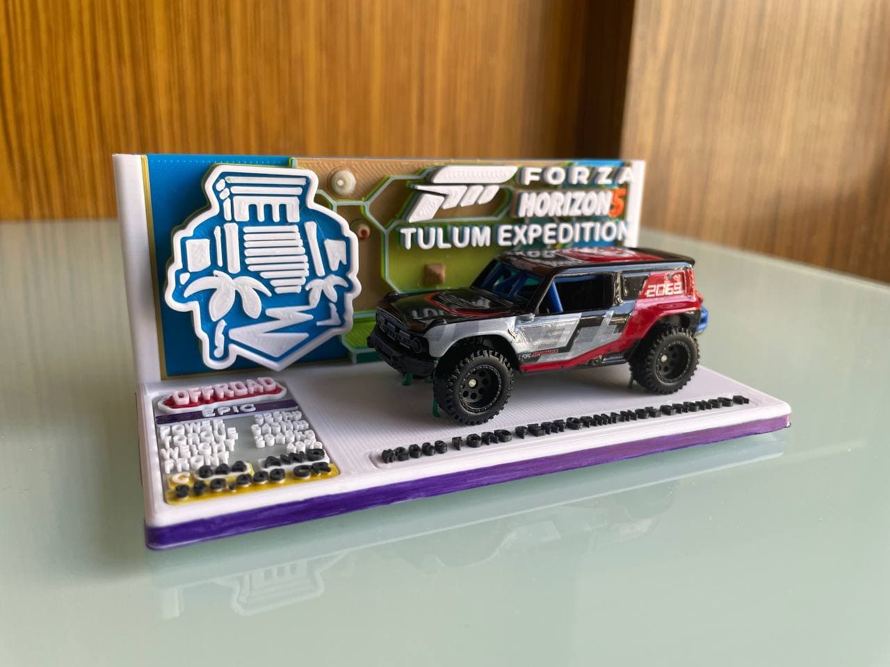 Hotwheels Ford Bronco R Forza Horizon 5 Theme Display Base