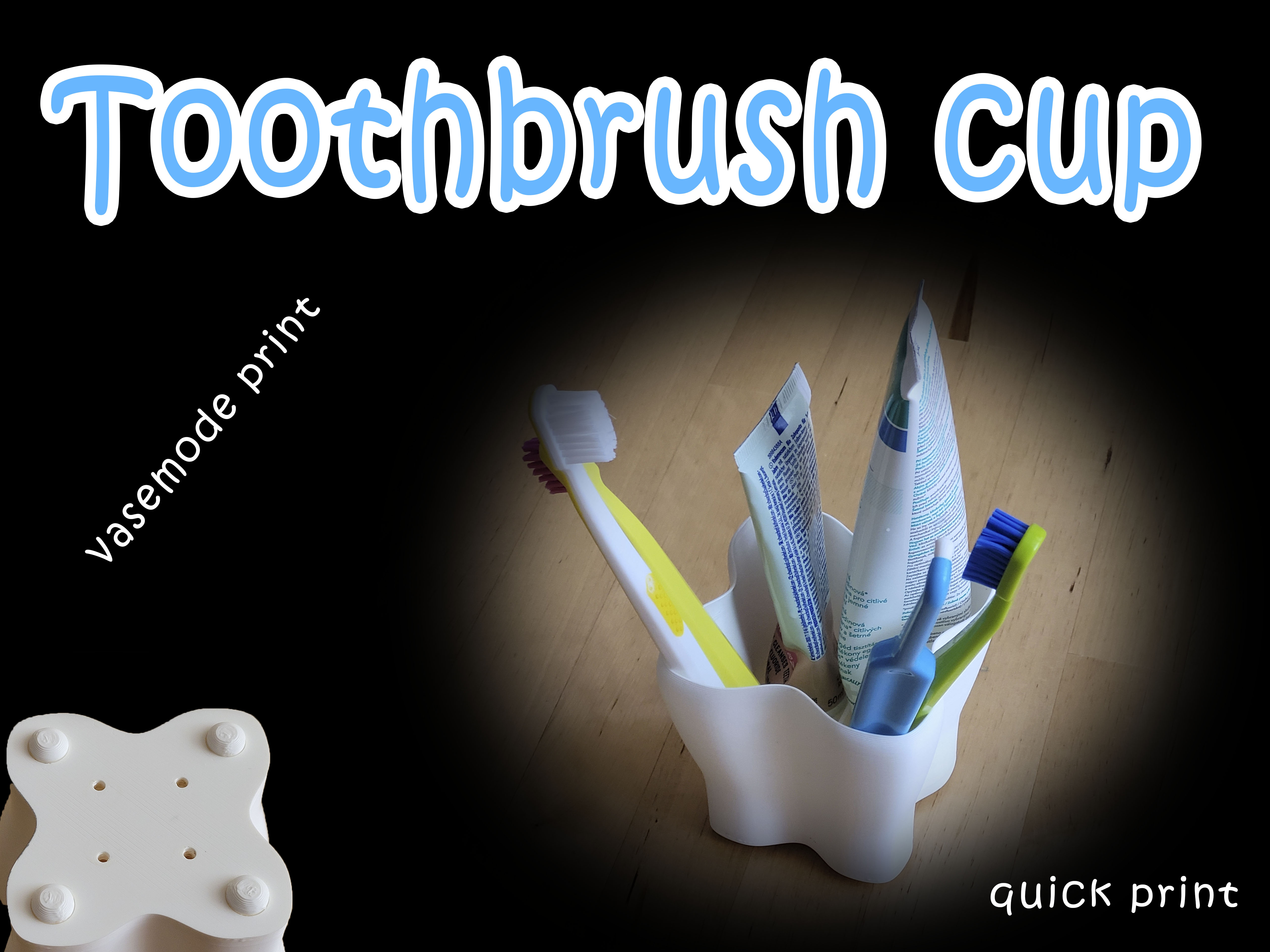 Tooth shaped vase mode toothbrush holder-cup / Kelímek na zubní kartáčky ve tvaru zubu