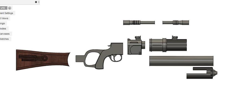 3D 2024 PRINTED 1:1 scale Boba Fett EE-3 carbine blaster rifle