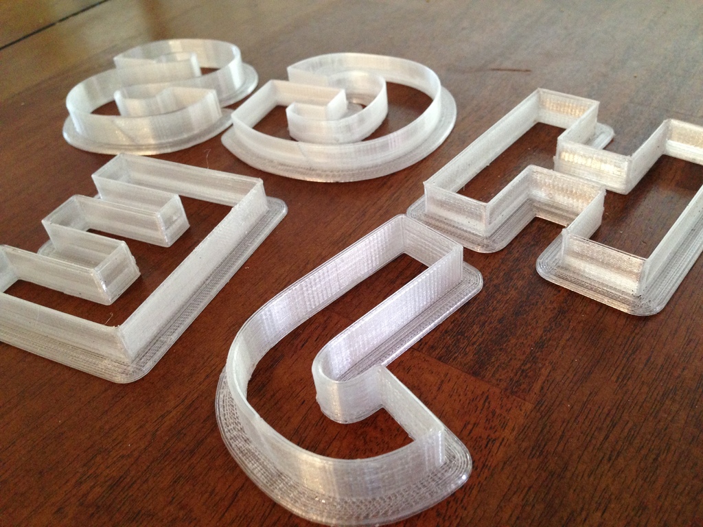 Text Cookie Cutters by cfinke Download free STL model