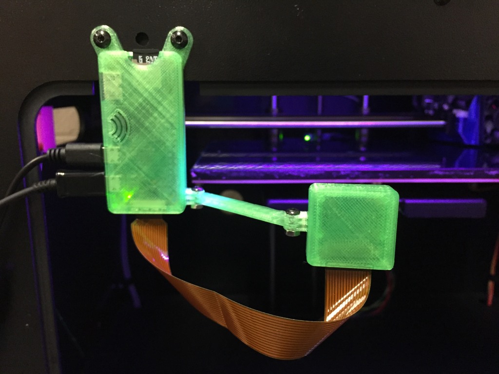Raspberry Pi Zero W Case + Camera and mount for Replicator 1 / FlashForge Creator Pro / PowerSpec — miniatura 2