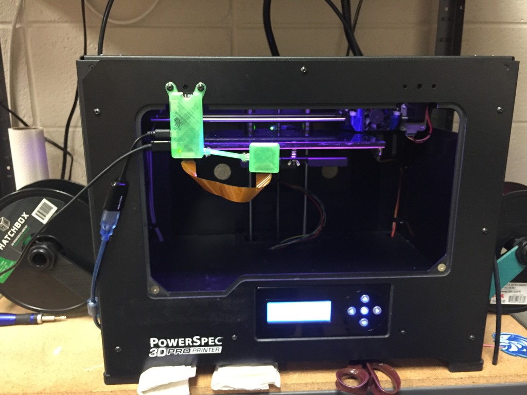 Raspberry Pi Zero W Case + Camera and mount for Replicator 1 / FlashForge Creator Pro / PowerSpec — miniatura 3