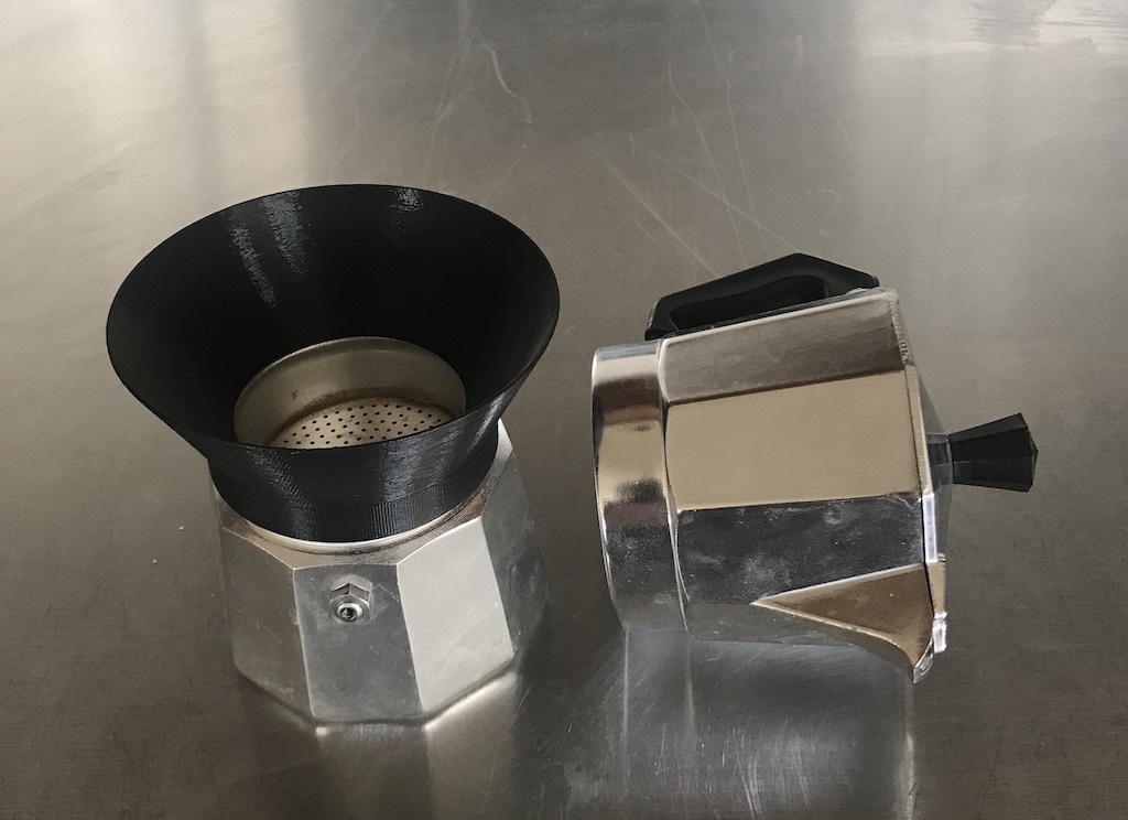 Funnel for putting coffee in Moka pot