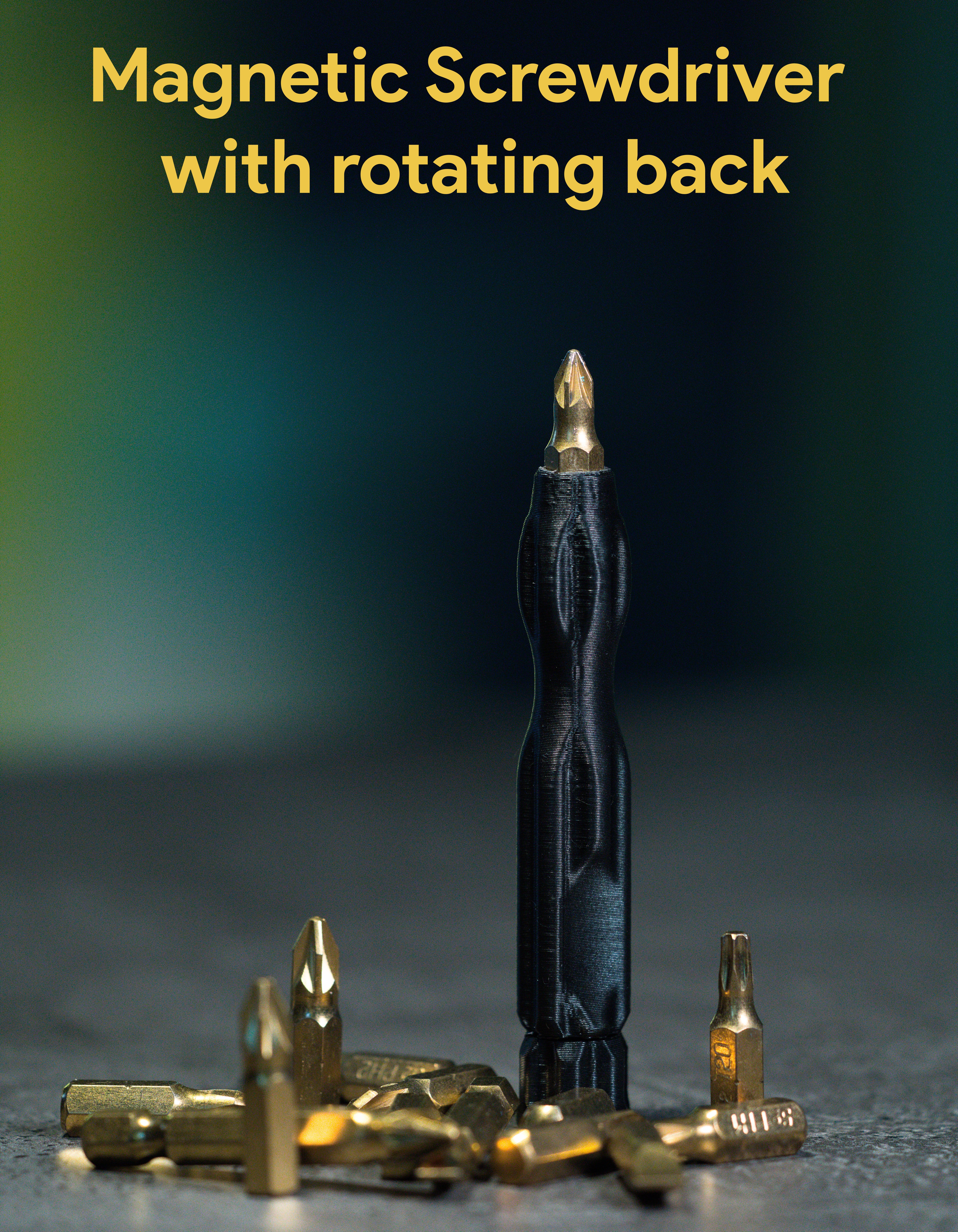 Magnetic Screwdriver for bits with spinning back
