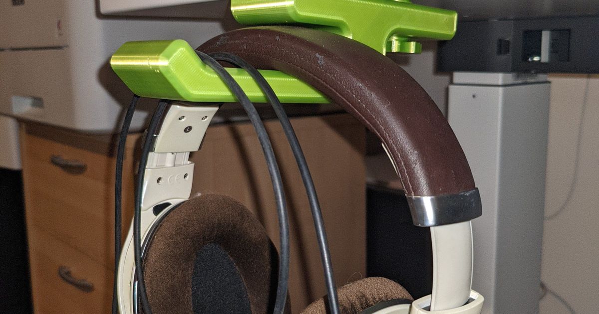 Headphones holder for my desk by DarkBruce Download free STL model
