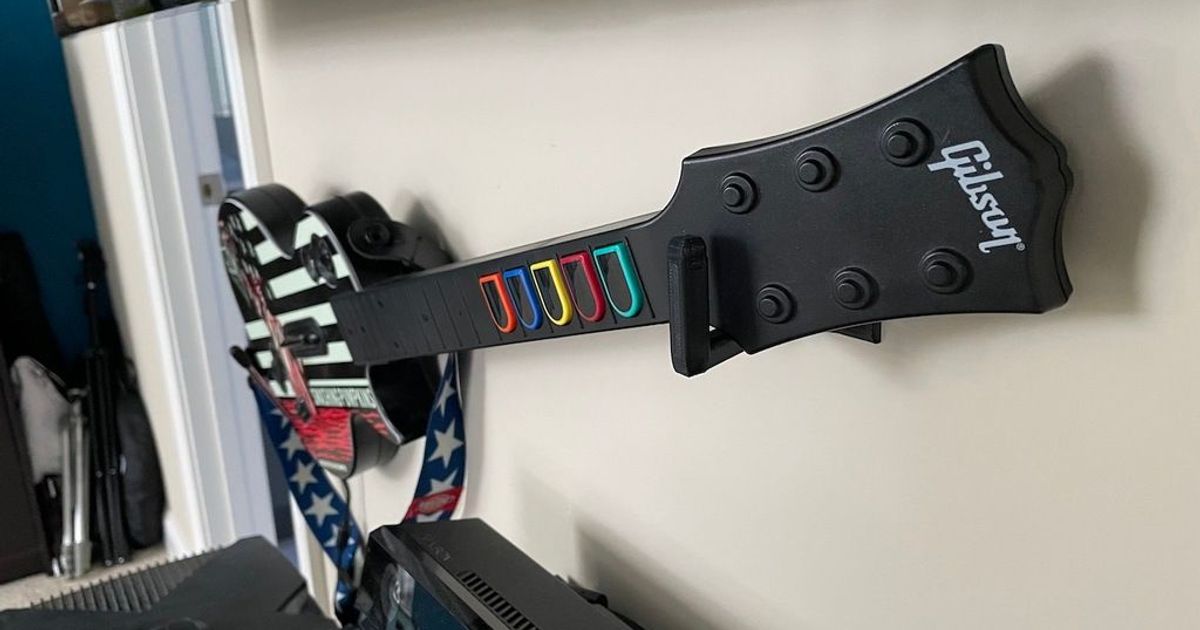 Horizontal Guitar Hero Wall Mount by perfuzion Download free STL