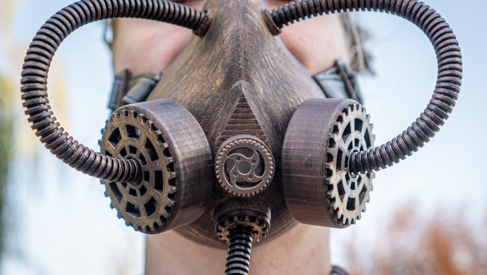 Steampunk Respirator/Gas Mask with Gear Filter Covers