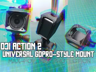 DJI Action 2 Protector and Gopro Mount Choose From 8 Colors 