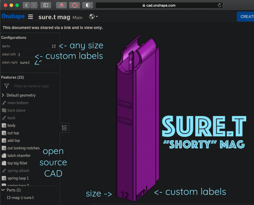 sure.t mag- nerf half dart/talon magazine