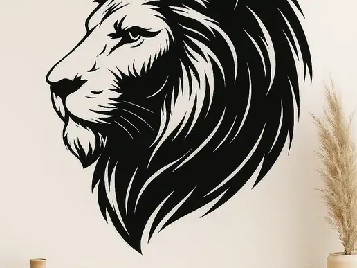 Décoration murale tête de lion / Lion Head Wall Decoration
