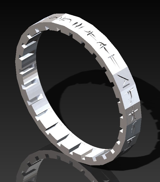 Draconic Cryptex Letter Ring