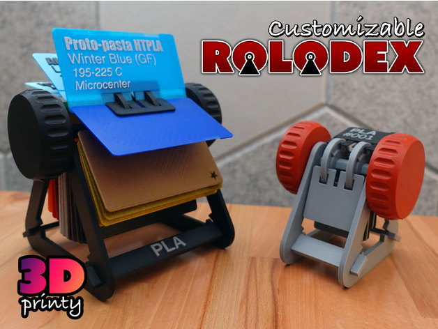Customizable Rolodex - Works with Filament Swatch System (OpenSCAD)