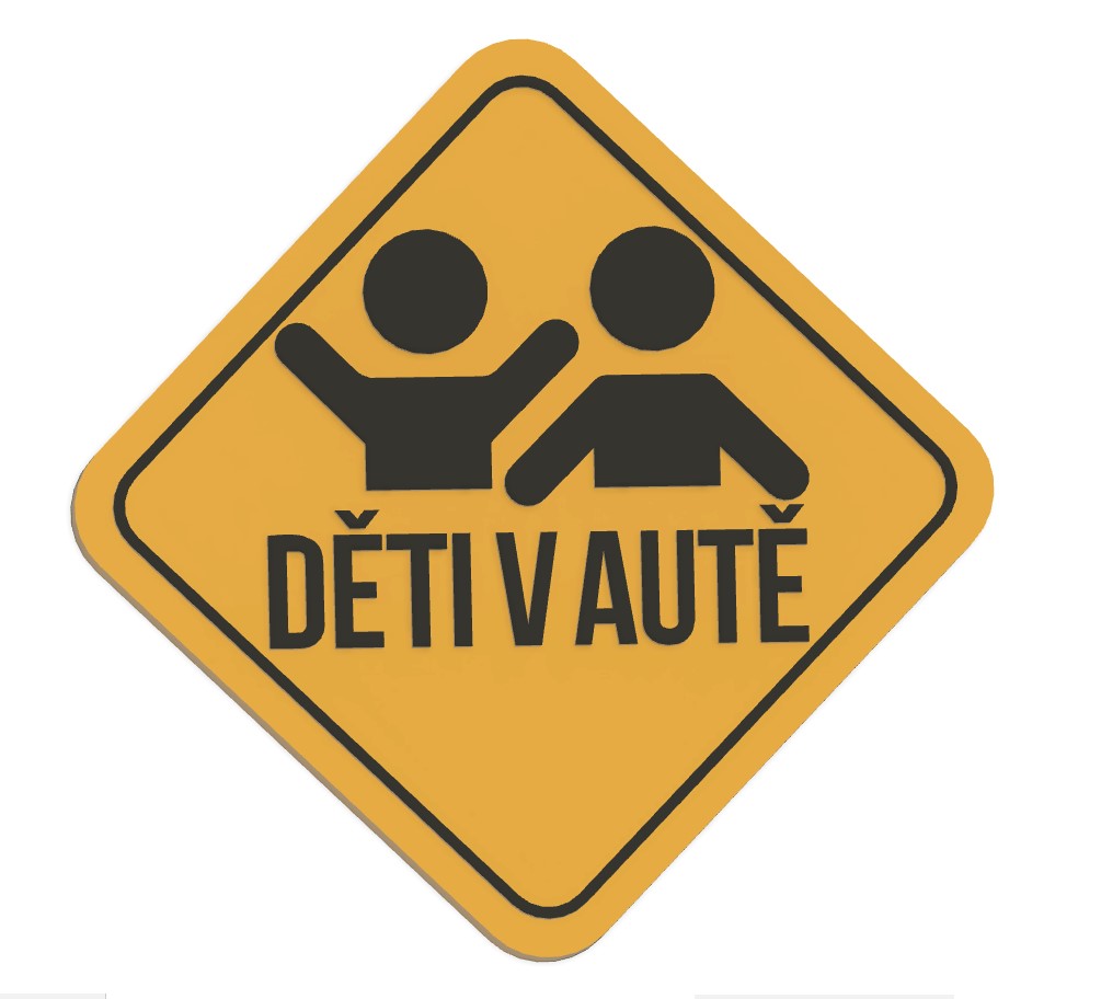 Deti v aute stitek