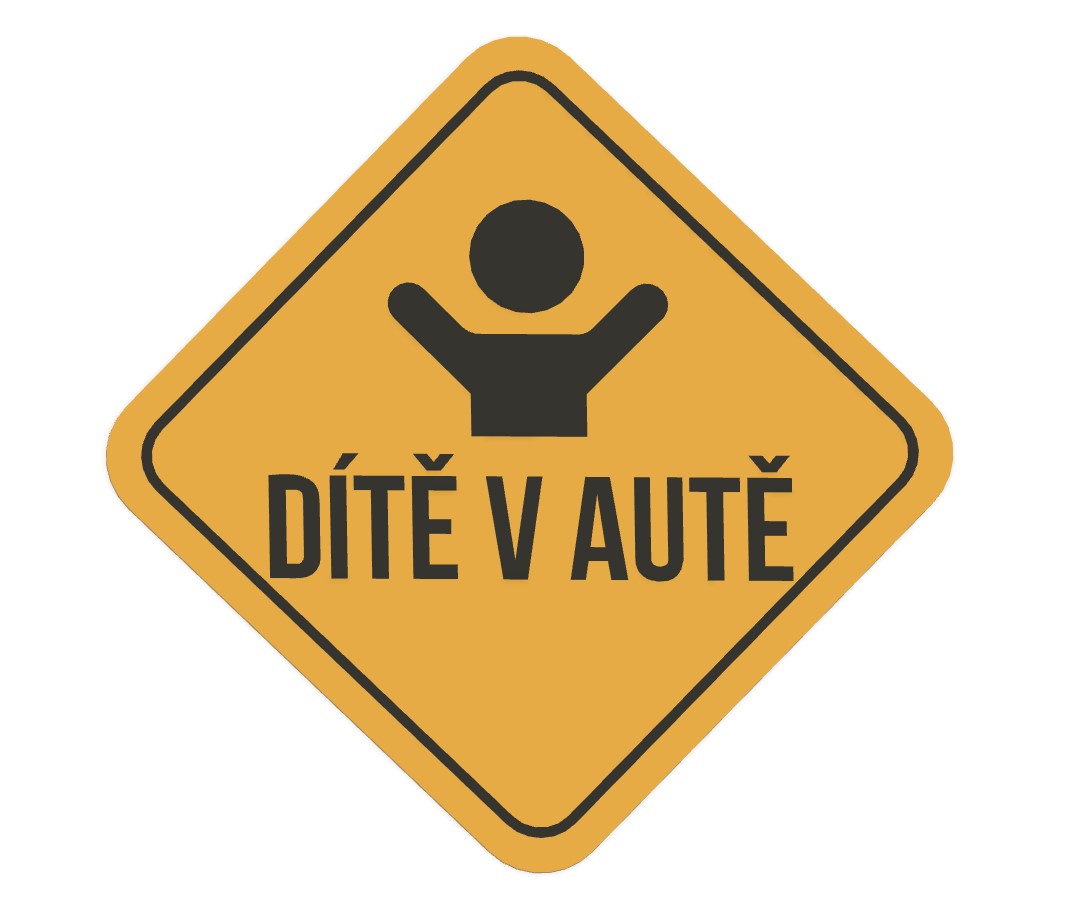 Dite v aute stitek