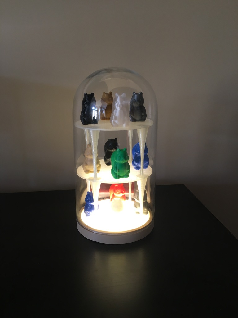 Lighted Glass Dome and Stand