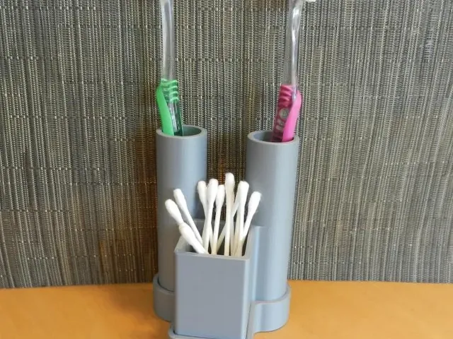 Toothbrush and Q-Tip holder