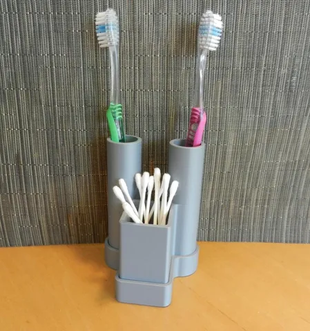 Toothbrush and Q-Tip holder