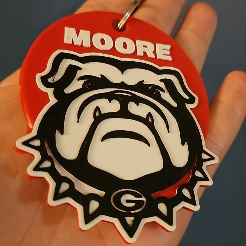 Georgia Bulldog Customizable Keychain