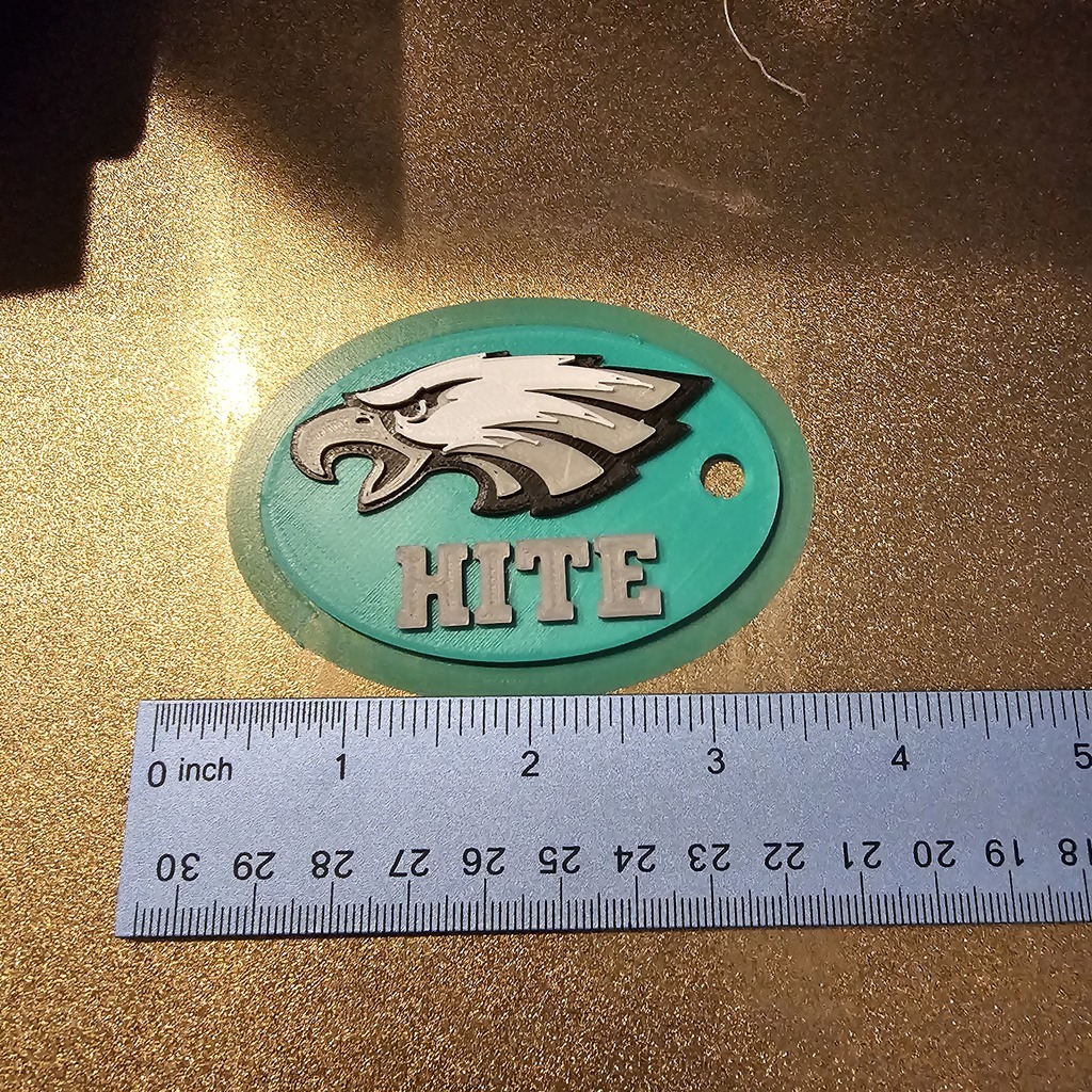 Philadelphia Eagles Keychain Customizable (Single Extruder Multicolor)