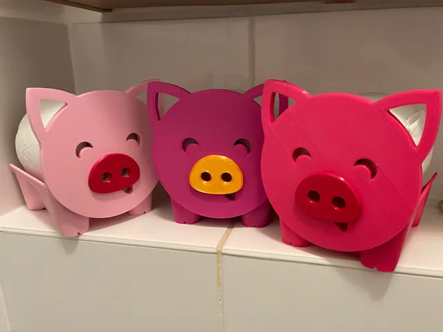 Piggy toilet paper holder