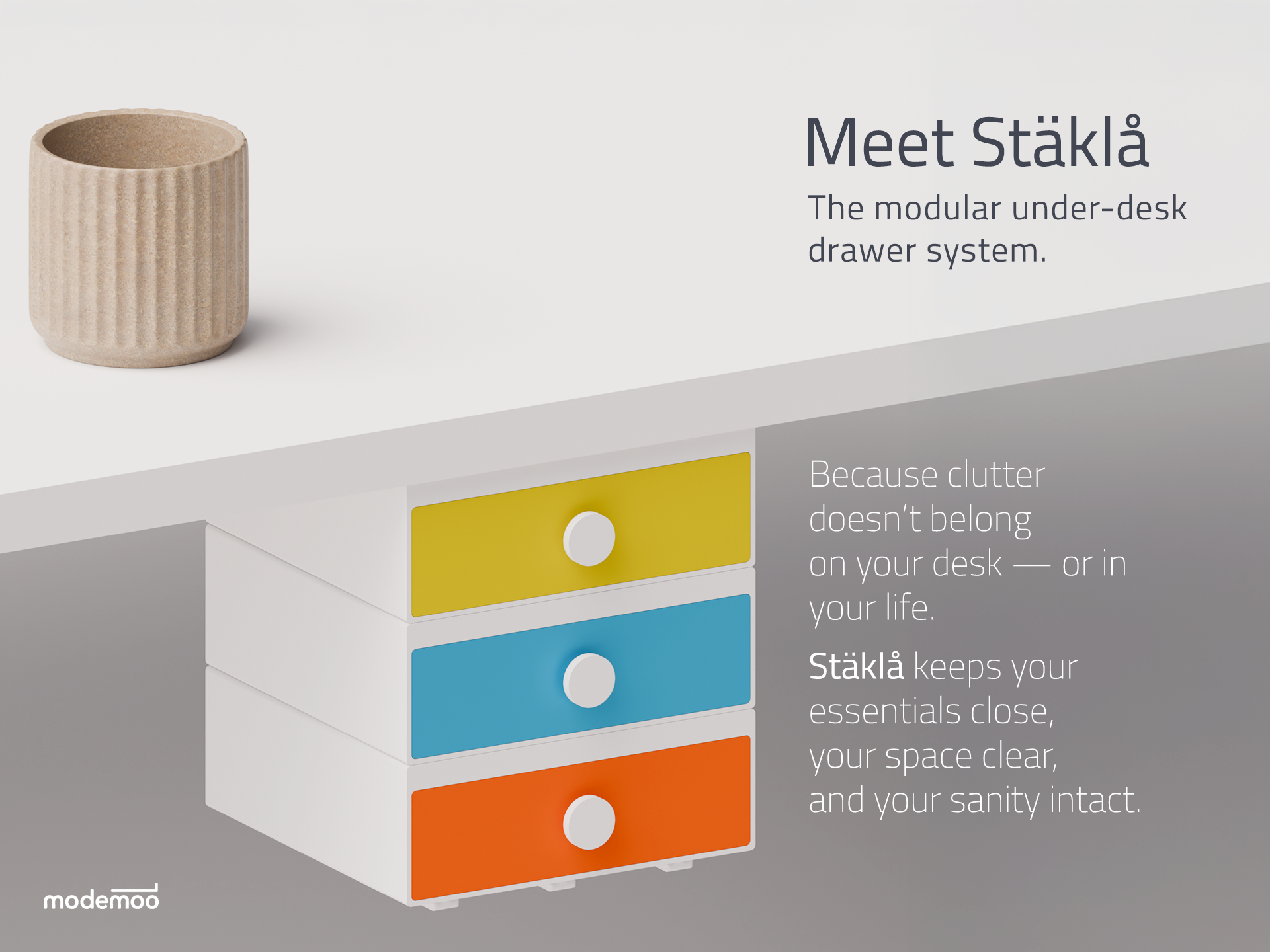 Stäklå – Modular Under-Desk Drawer System