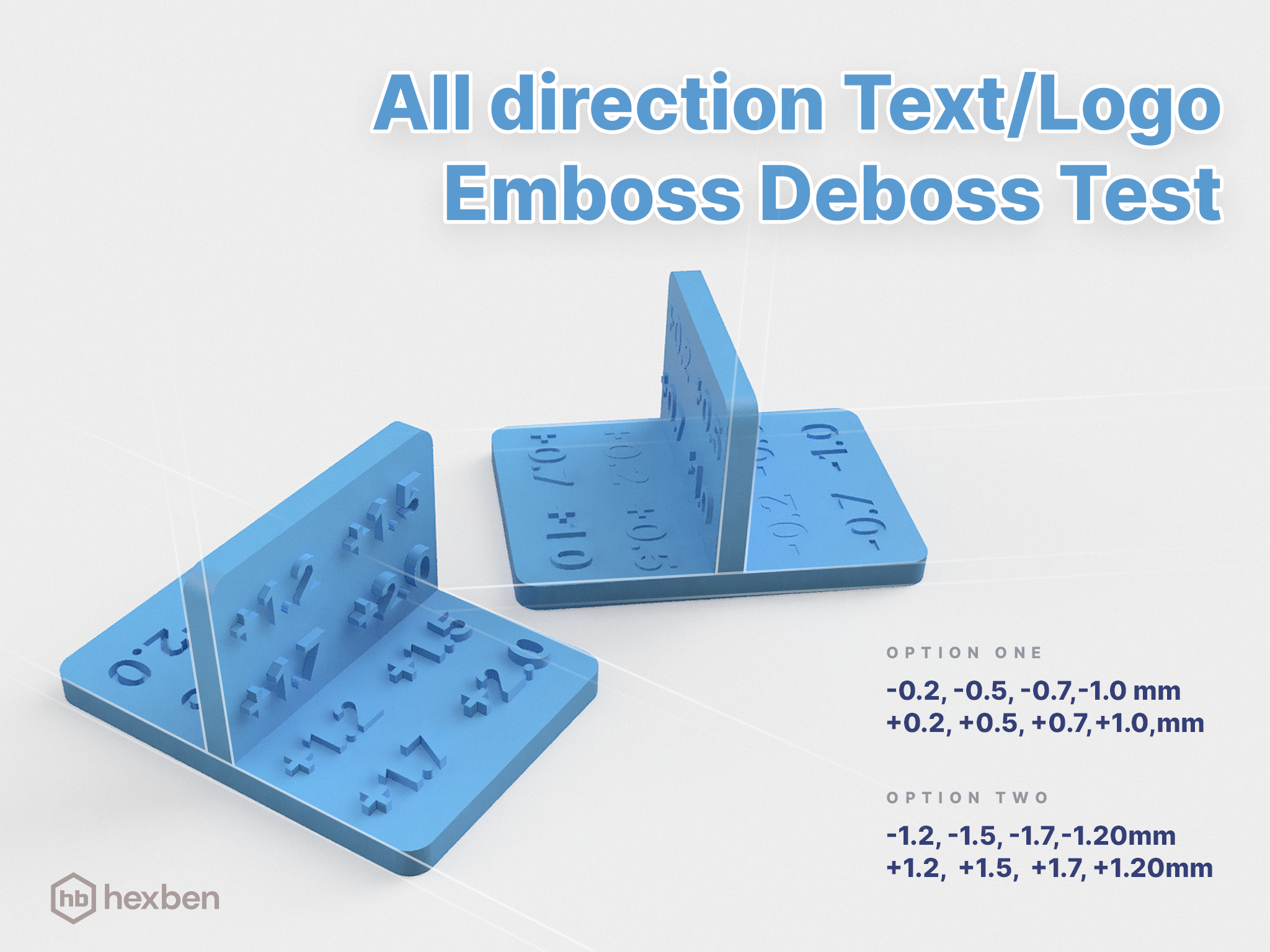 All direction Text/Logo Emboss Deboss Test