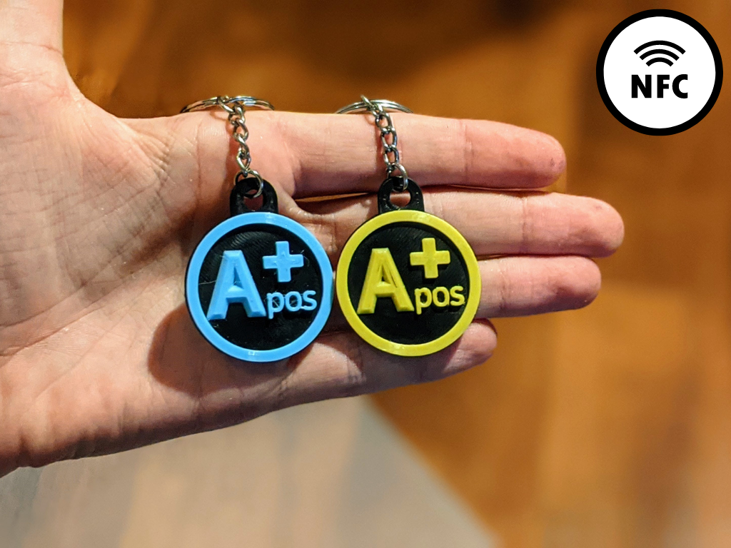 Blood Type Keychain - With NFC Tag by Max Siebenschläfer | Download ...