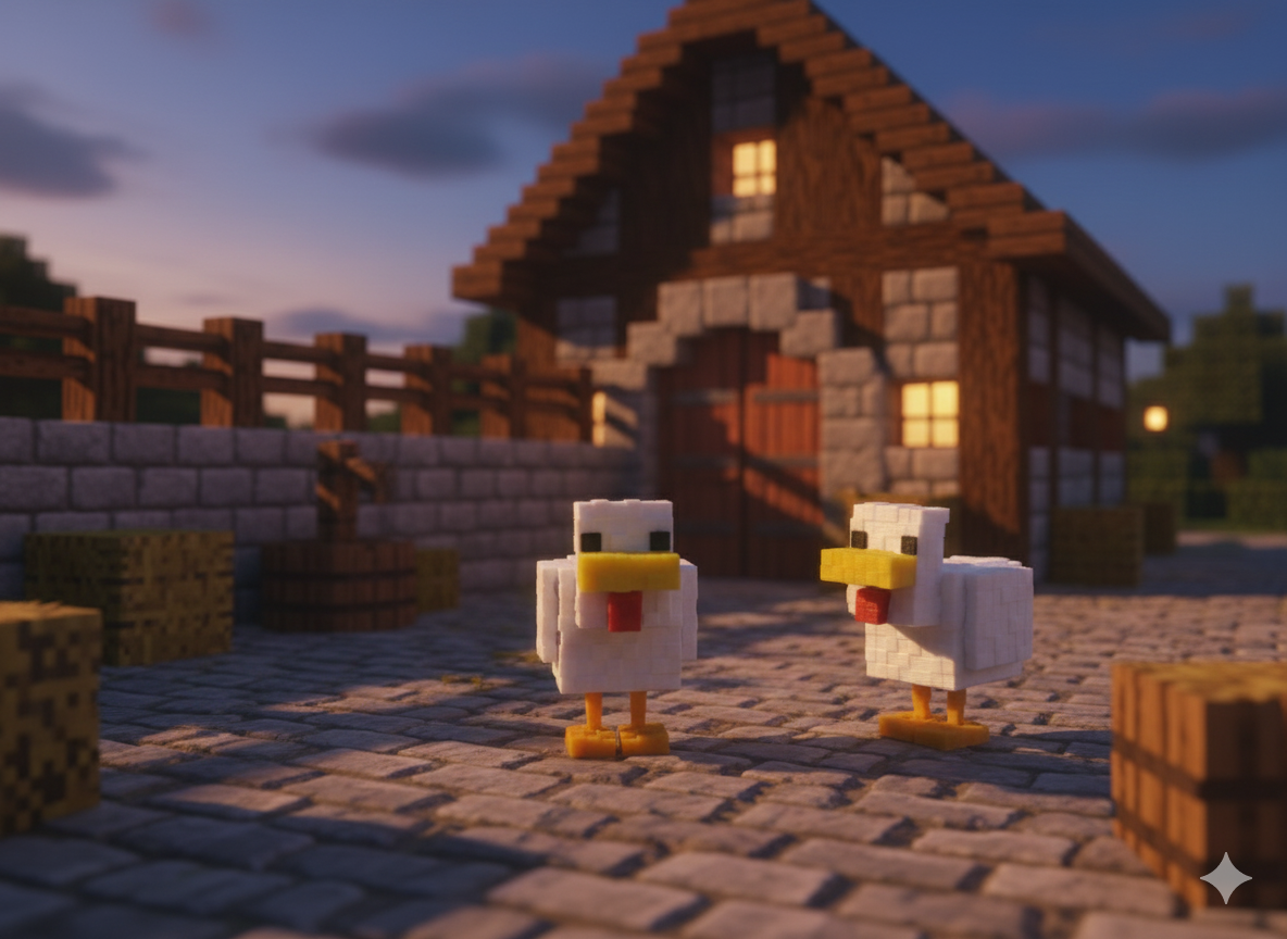 Miniatura 6 do modelo 3D Minecraft Chicken Duck