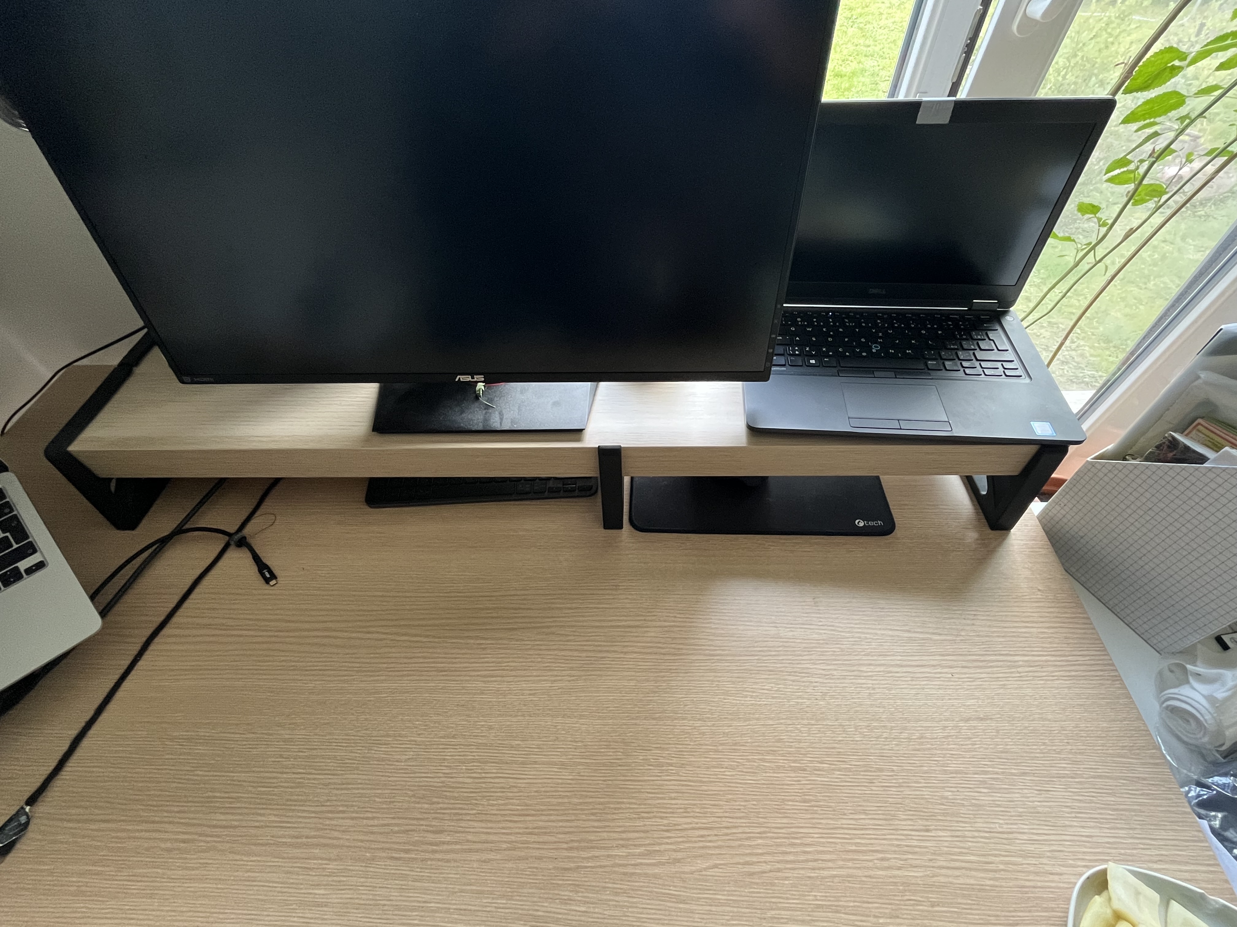 Monitor stand from IKEA shelf