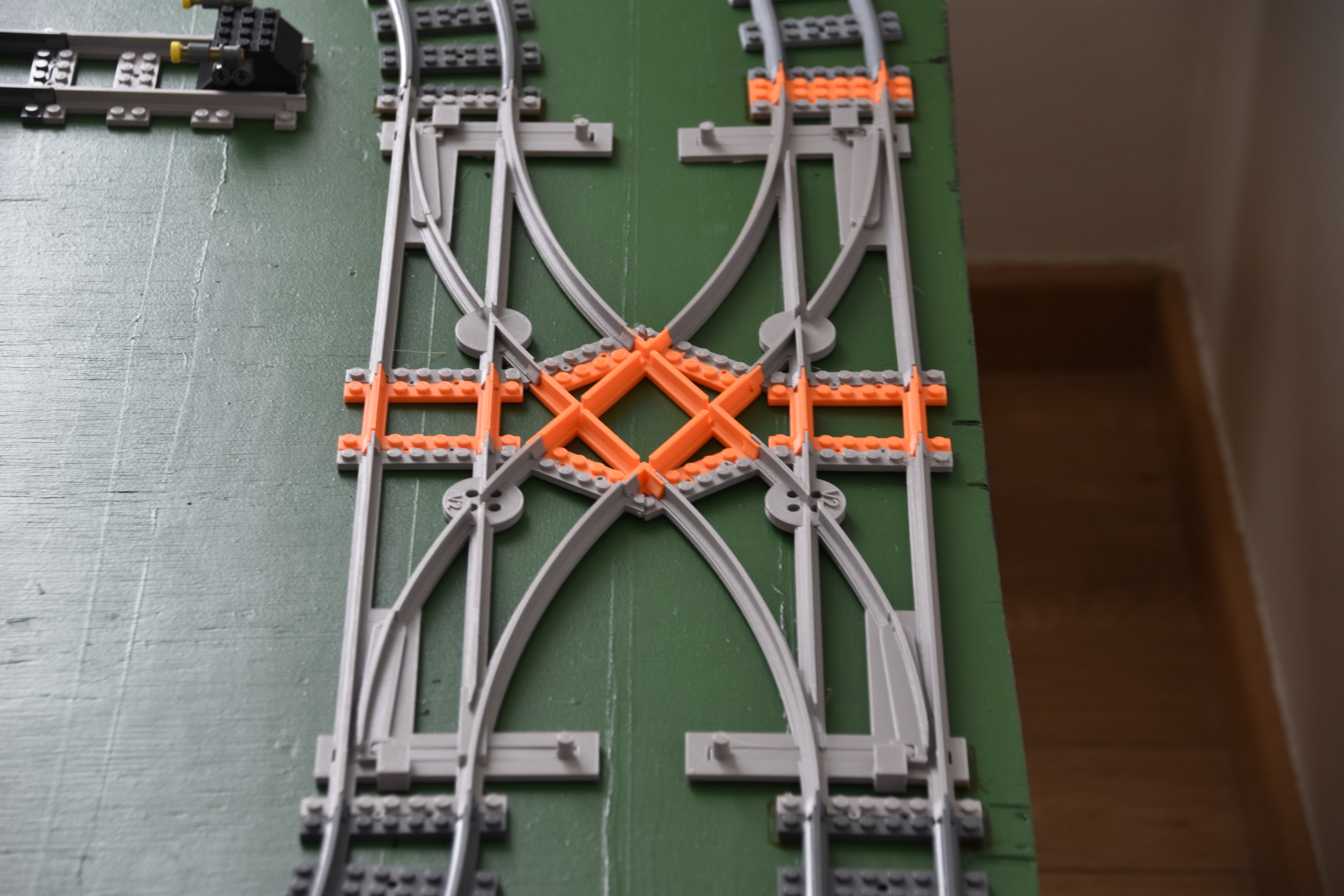 Rail train Lego croisement de voies compact avec aiguillage by Papyjo, Download free STL model