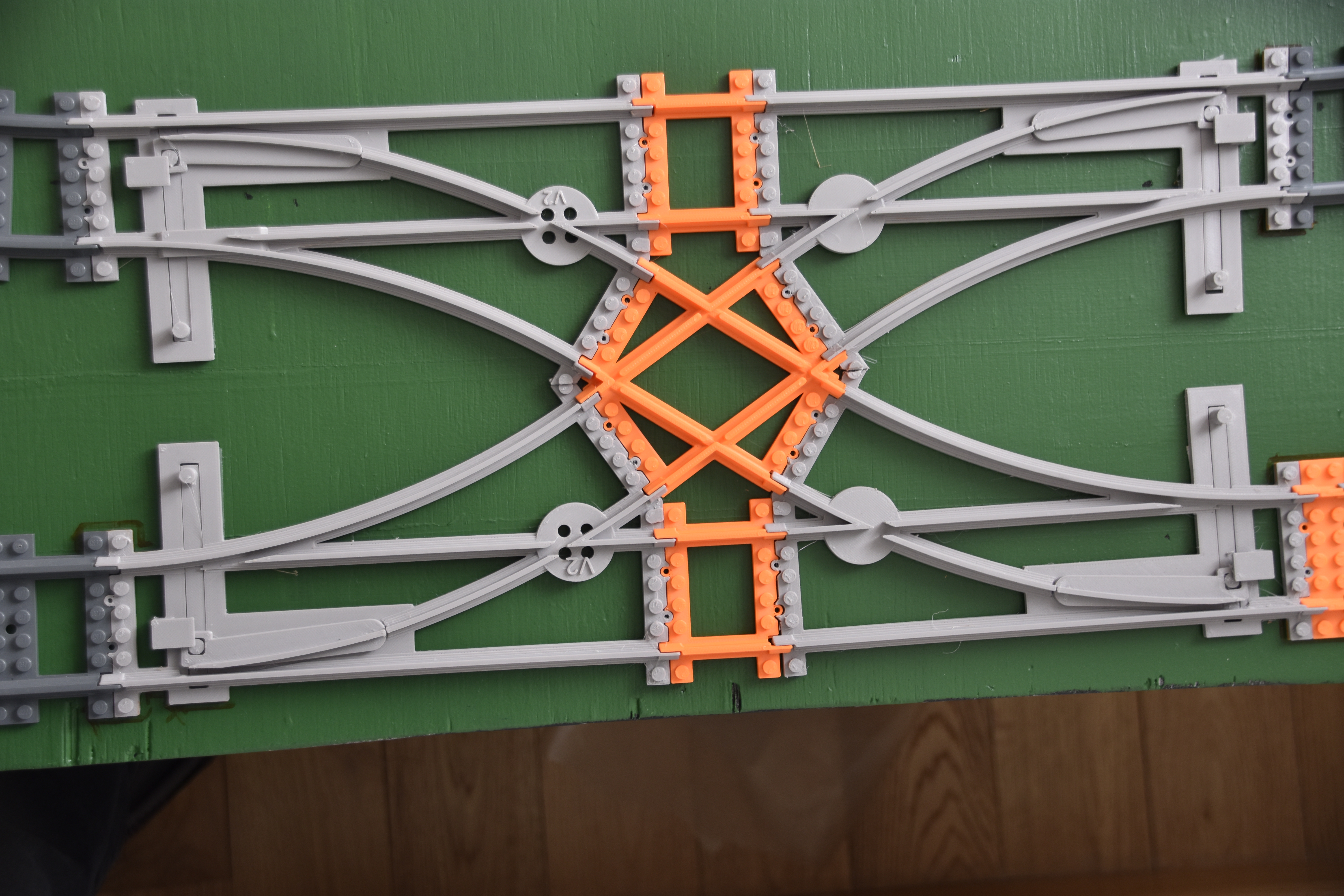 Rail train Lego croisement de voies compact avec aiguillage