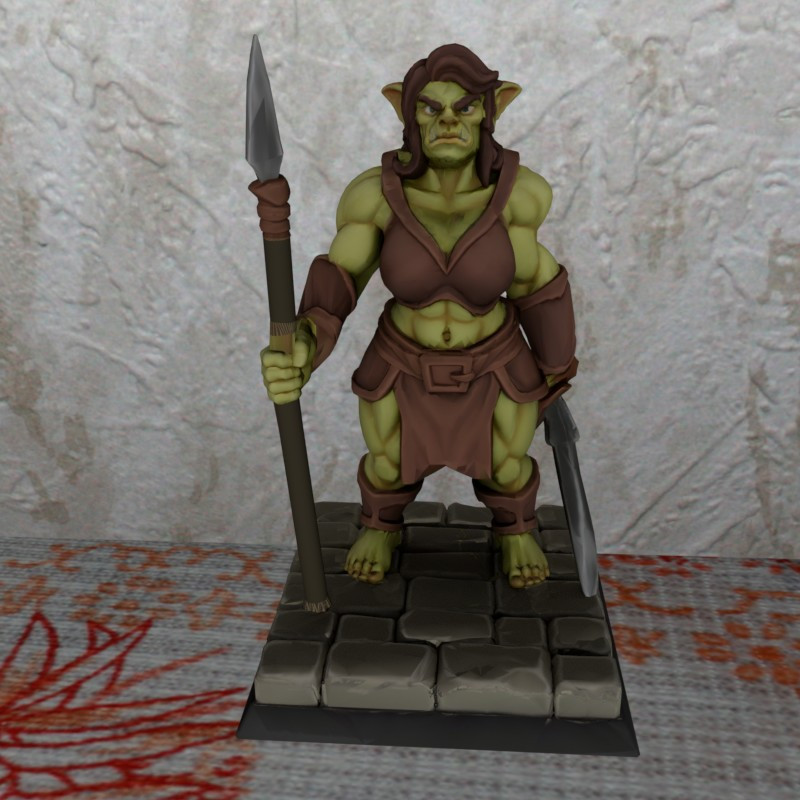 Massive female Orc Warrier Easyprint Nosupport