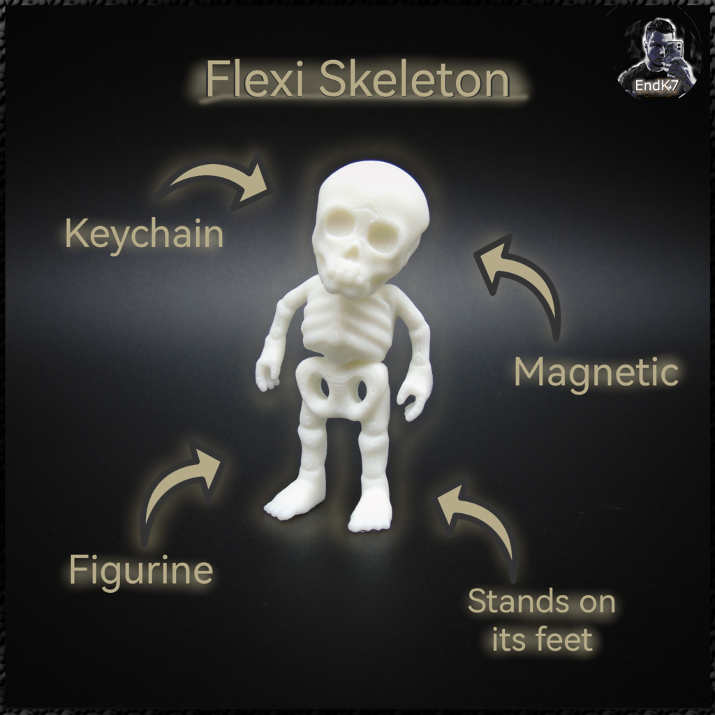 Flexi Skeleton - magnetic - Keychain - Stand on its feet
