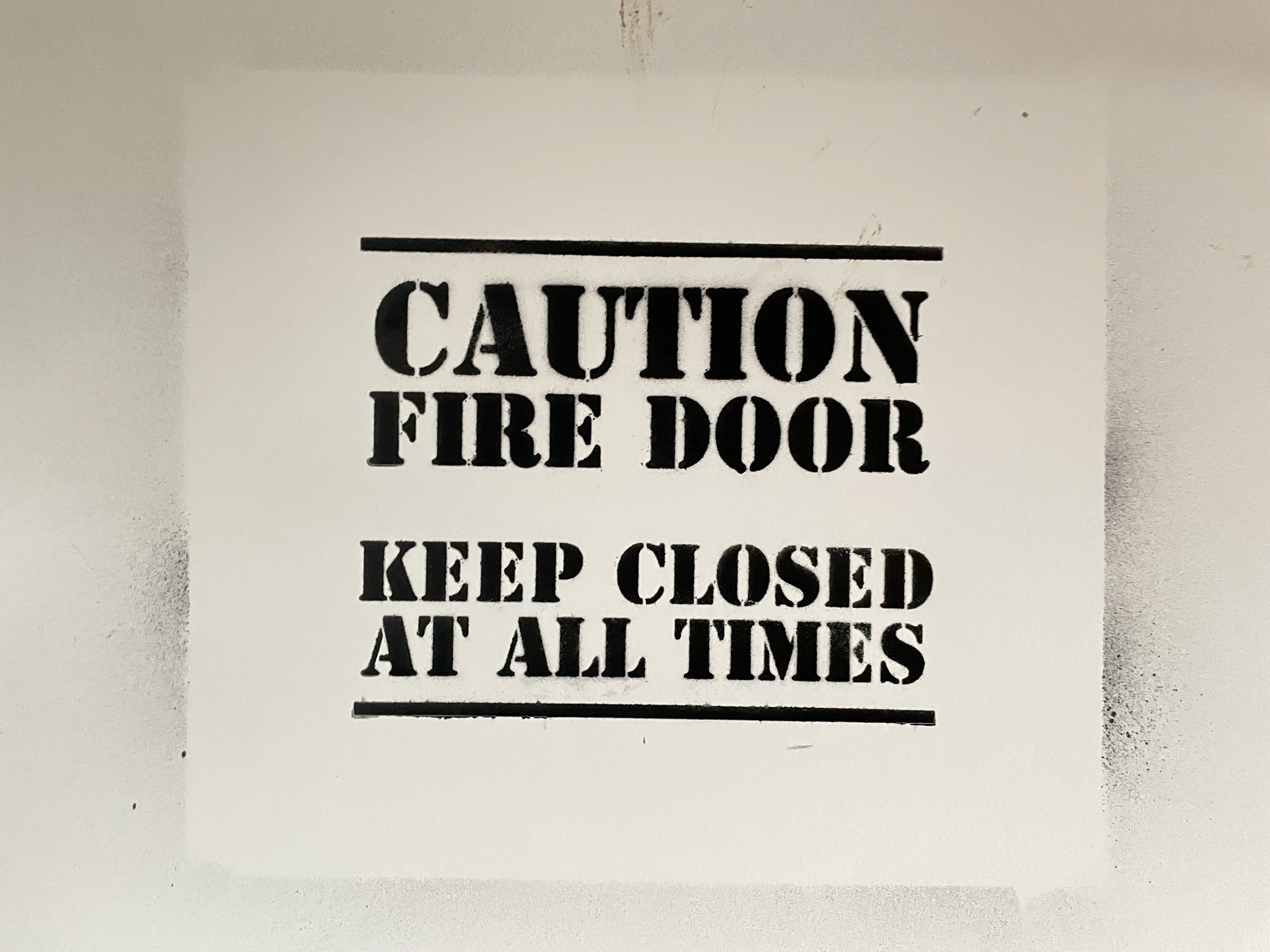Caution Fire Door Stencil