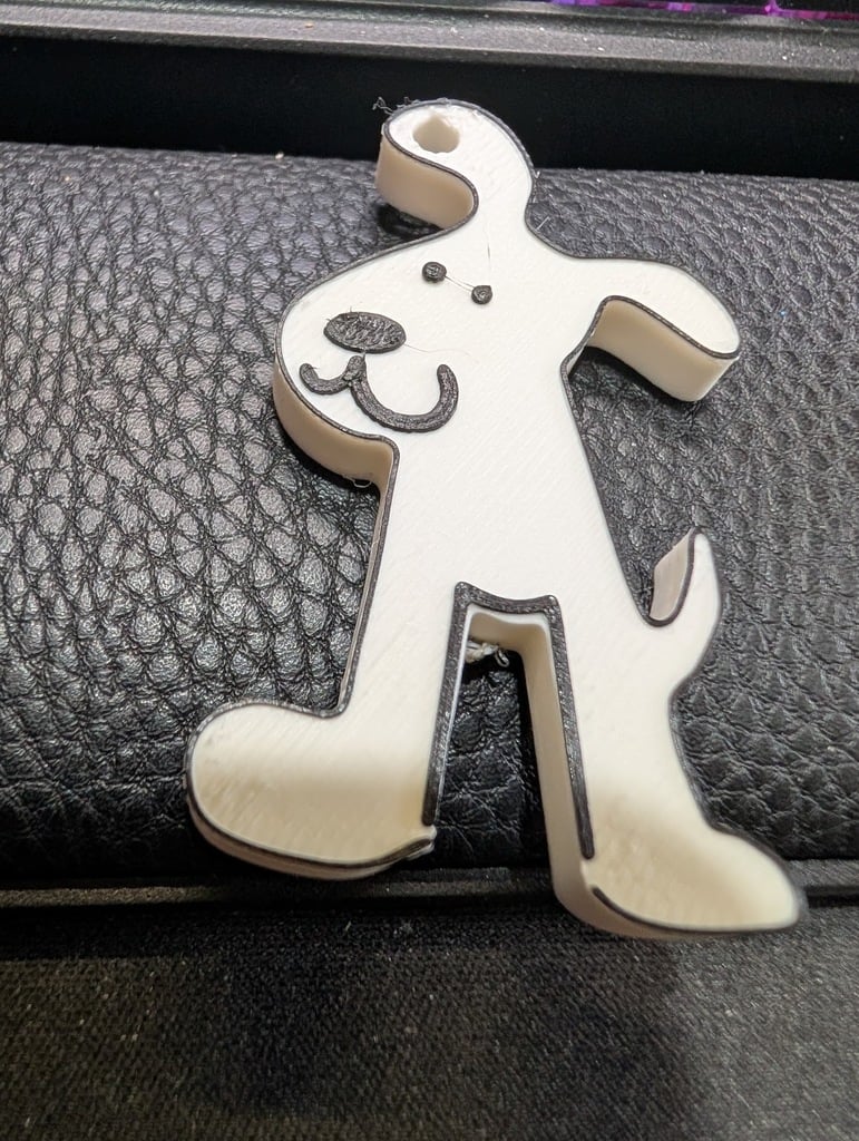 Two Color Dog Keychain
