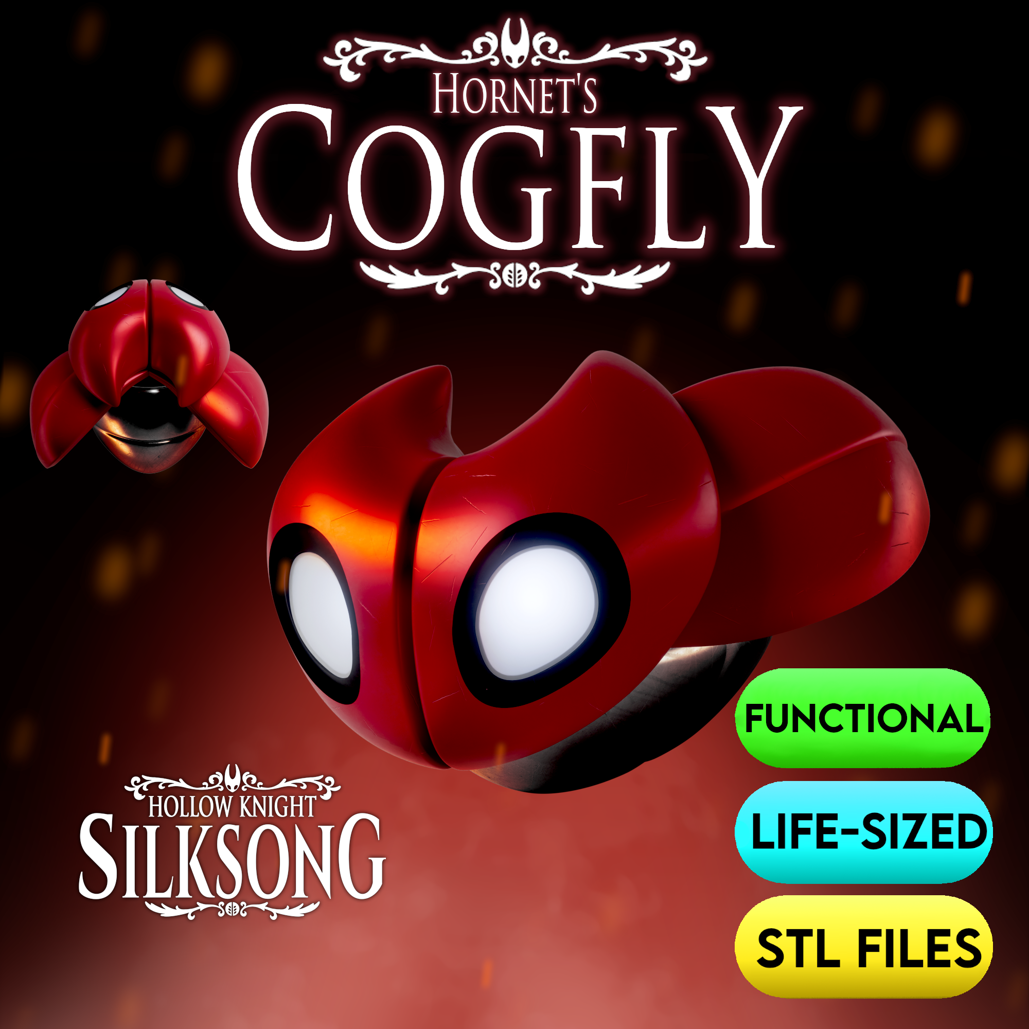 Hornet's Cogfly LED Eyes STL Files | Life Sized | High Detail