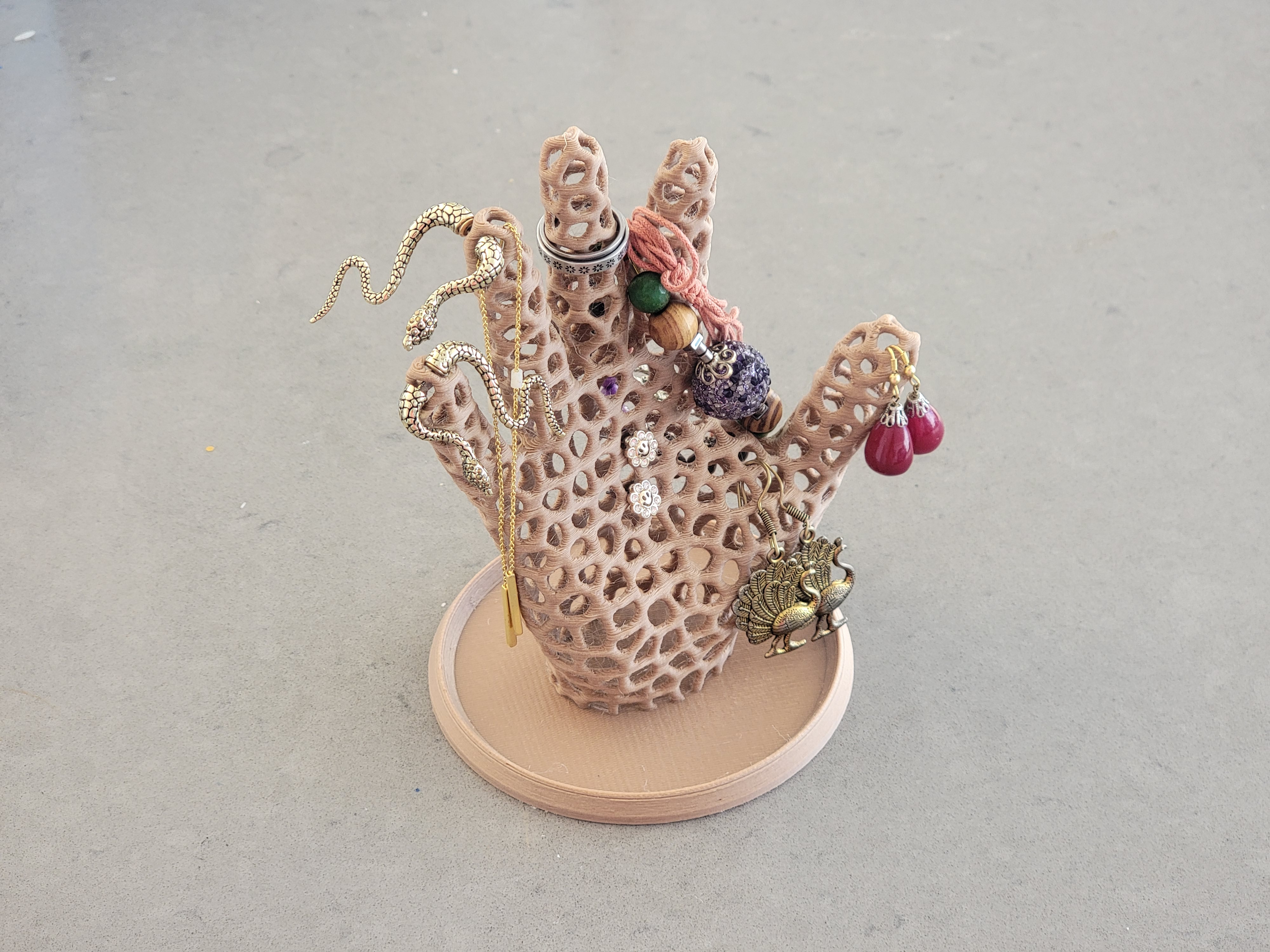 Jewelry and Keys Hand Holder Hanger Stand with Base