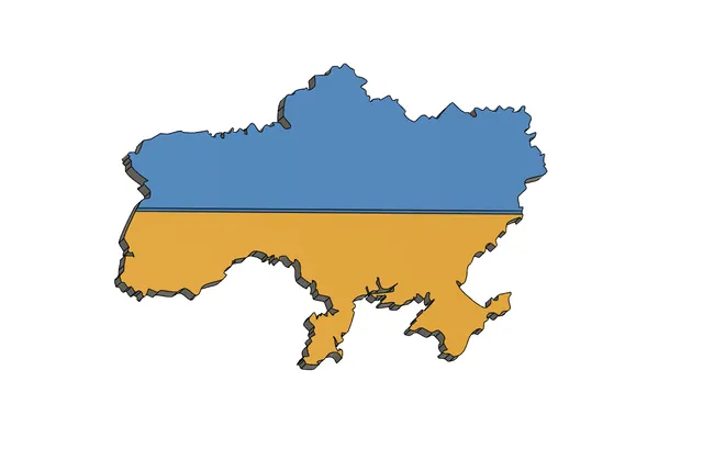 Ukraine 2 colour Flag print without stand