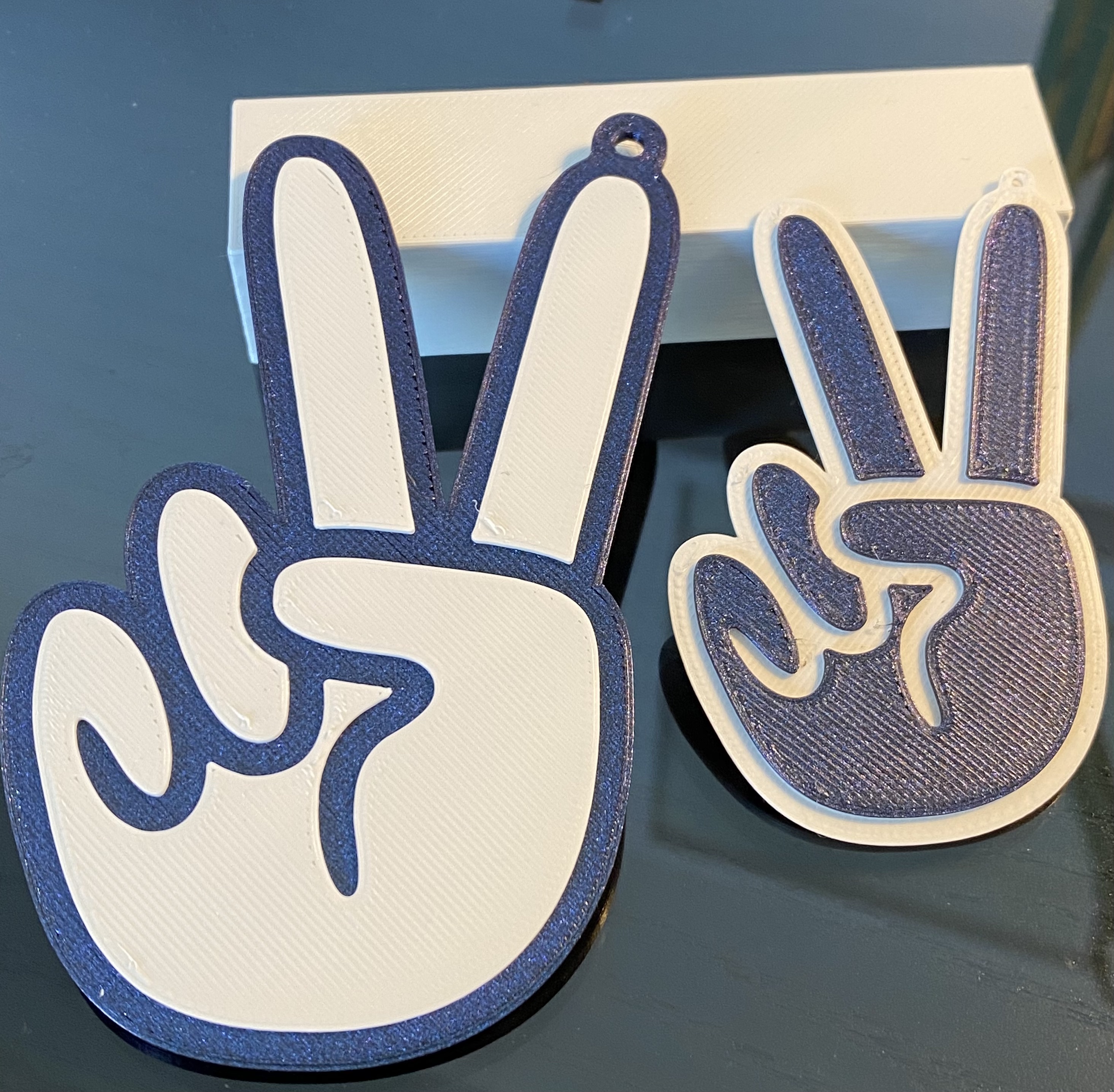 Peace Fingers keychain